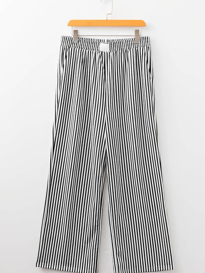 FASHION BLVD - Wholesale Pants - Women's - FB Stripe High Waist Pocketed Pants1