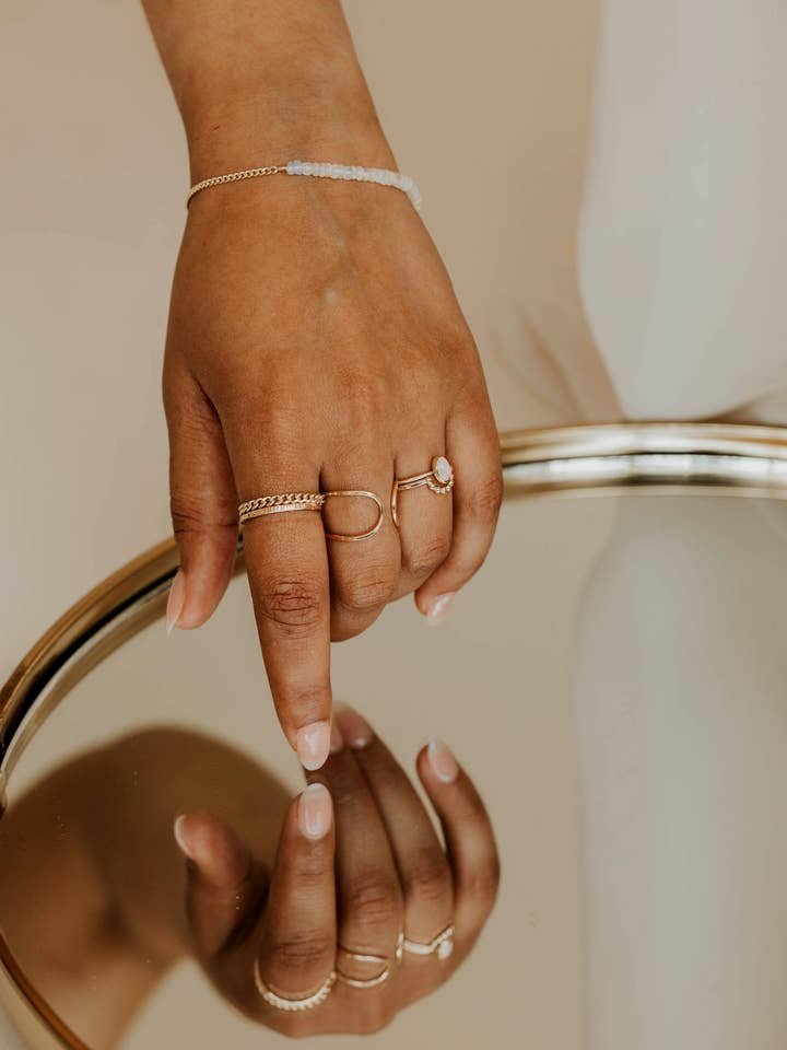 Dani Chain Ring | 14kt Gold Fill + Sterling Silver for wholesale by Hello Adorn