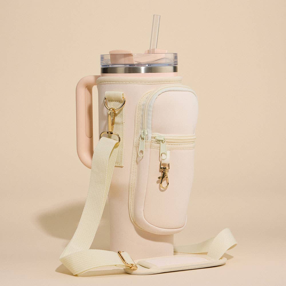 Sensibling Corp. - Wholesale Crossbody Bag - Women's - Solid Tumbler Carrier Holder Geometric Pattern Strap Crossbody Bag10