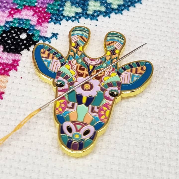 Mandala Giraffe Needle Minder for Cross Stitch & Embroidery for wholesale by Meloca Designs