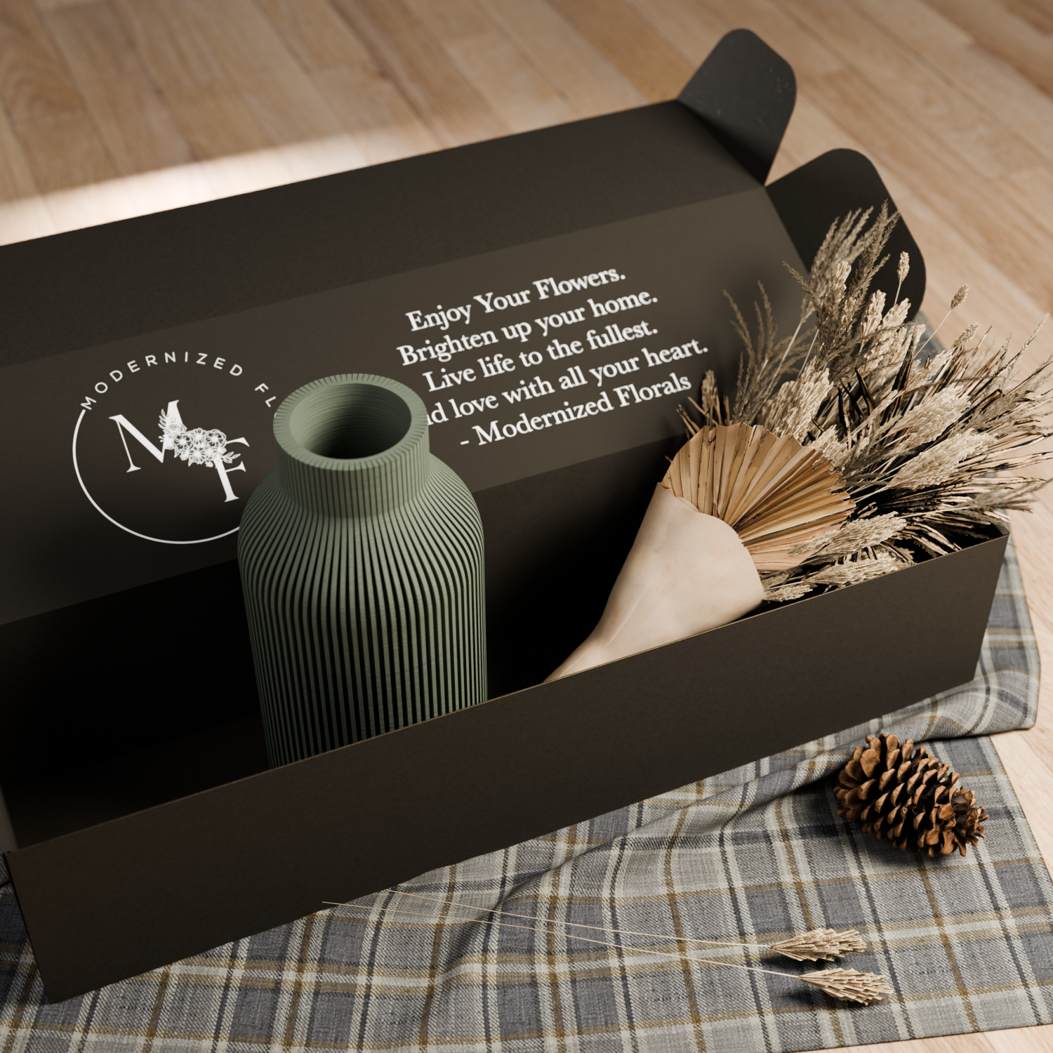 Modernized Pottery - Wholesale Vase - Dried Bouquet Gift Box with BOTTLE Vase1