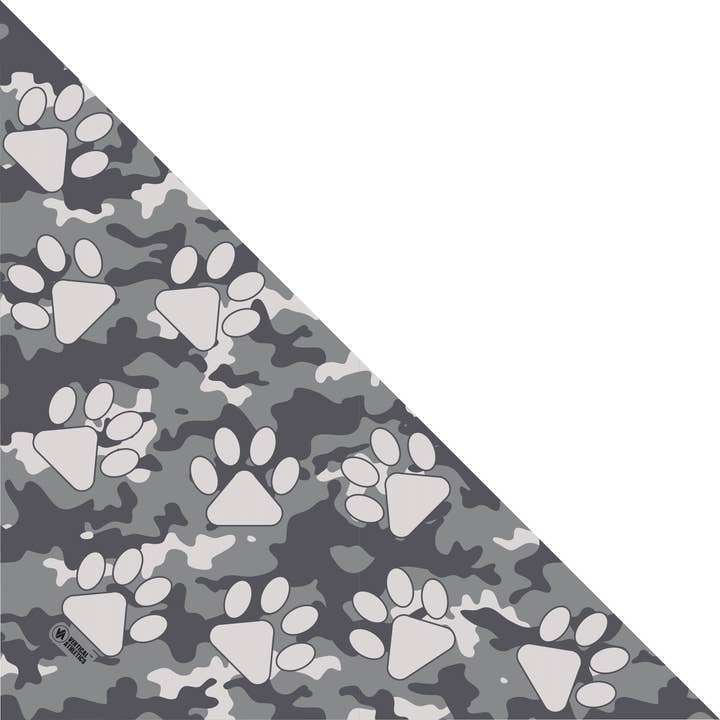Triangle Cooling Bandana: Paw Print Camo for wholesale by Vertical Athletics