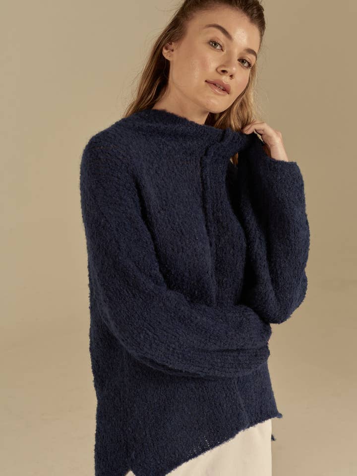Vein High Neck Sweater for wholesale by Manifiesto