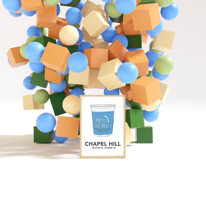 Nixie - Wholesale Art Print - UNC Chapel Hill Blue Cup Art Print2