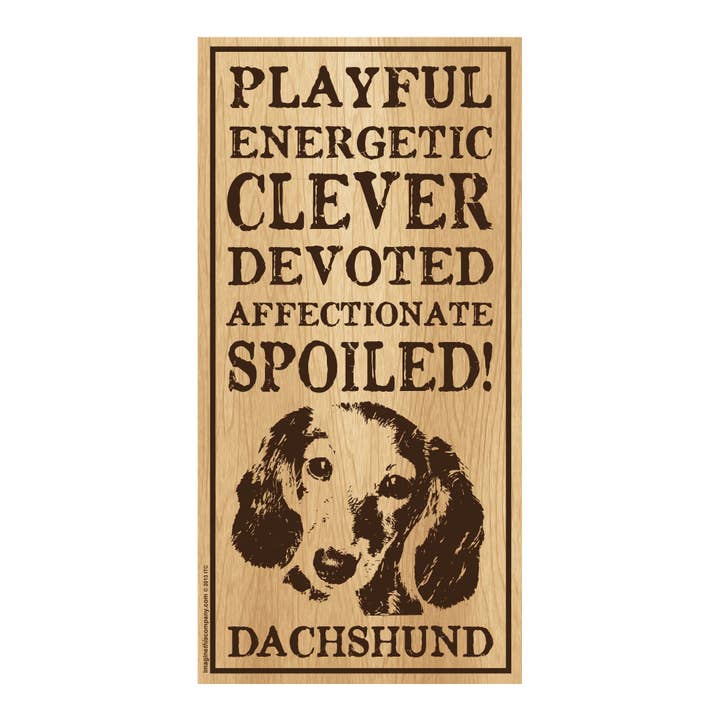 Panneau de race en bois gâté en teckel pour la vente par Imagine This Company