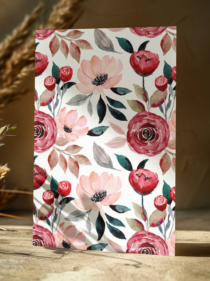 Rose Floral Greeting Card Set for wholesale by Prickly Petal Boutique