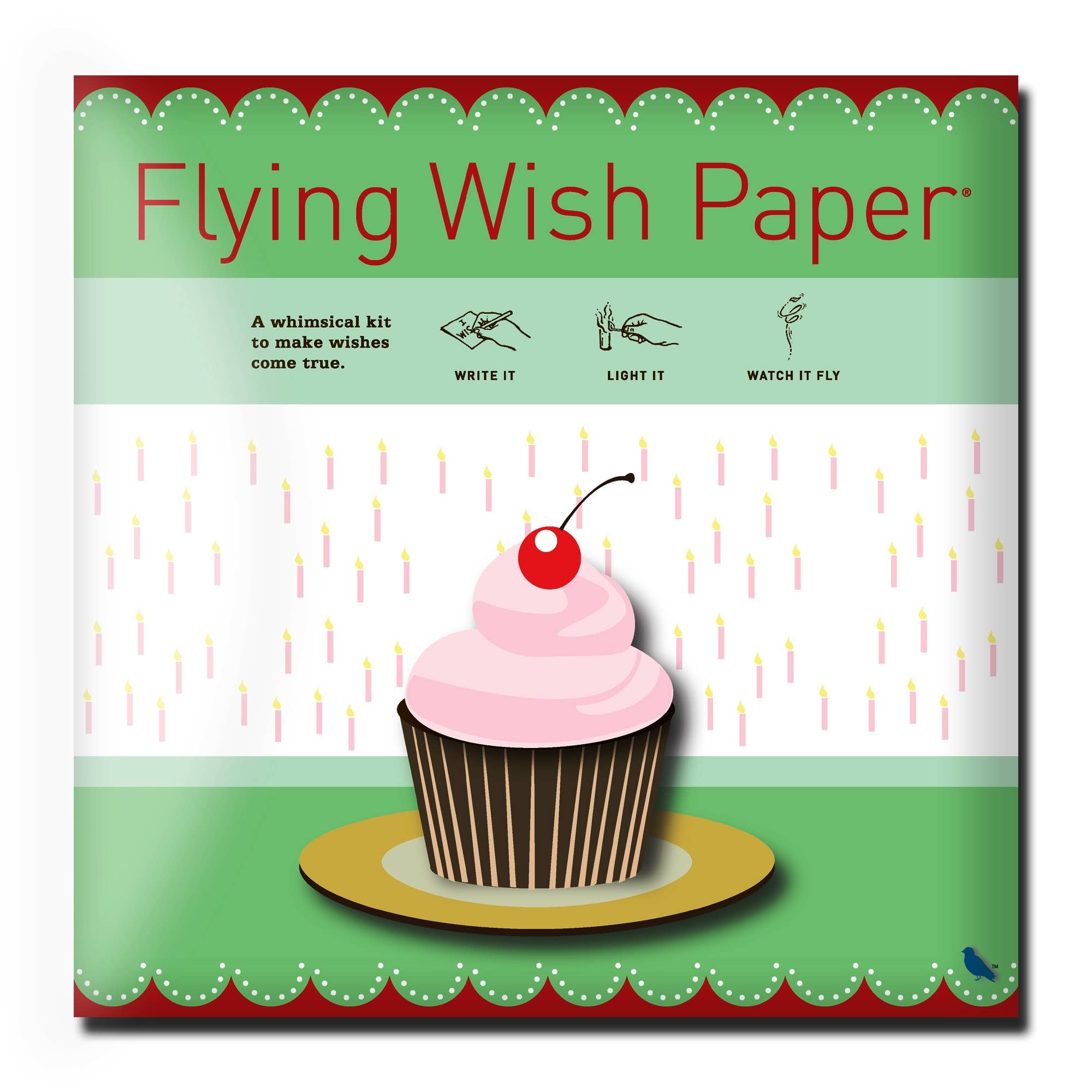 FLYING WISH PAPER ® - Wholesale Birthday Card - BIRTHDAY CUPCAKE – 50 WISH PAPER™ Birthday Wish-making Craft