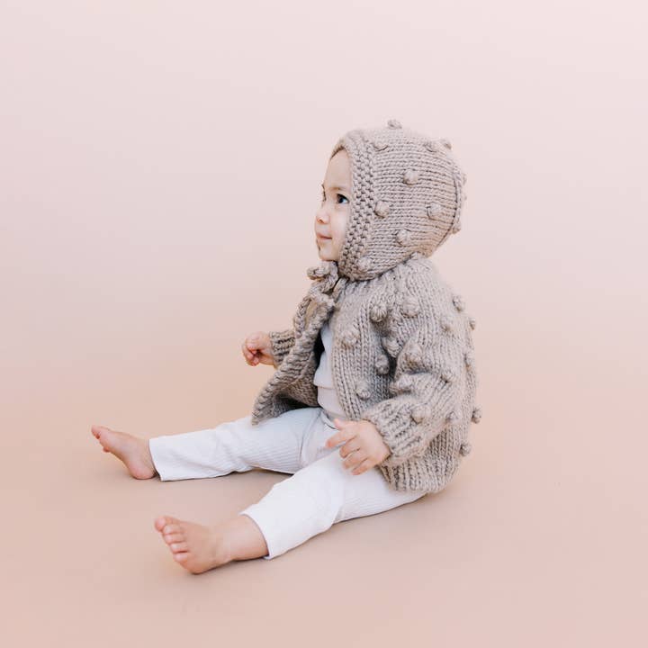 The Blueberry Hill – wholesale Newborn/knit hat – Baby – Popcorn Bonnet, Flax | Baby Hat | Kids Clothing2