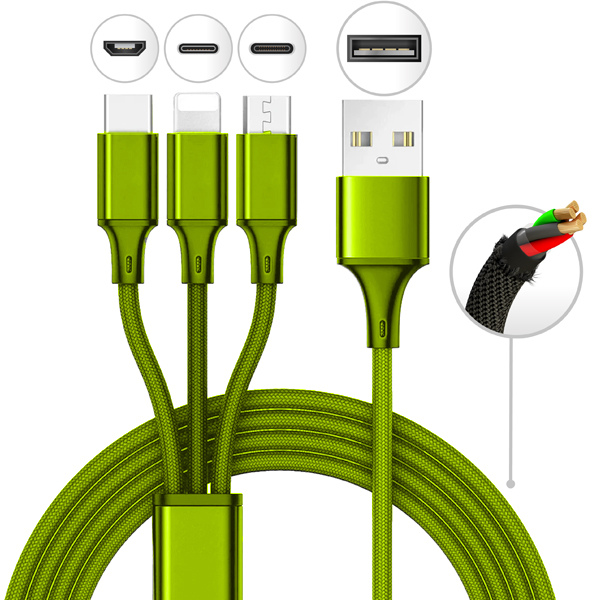 Mila Wholesale - Wholesale Charging Cable - 10 Foot 3 in 1 Refill Cable - Micro USB, Lightning, Type C11