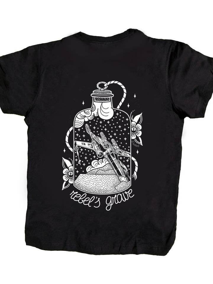 Black Rebel'S Grave T-Shirt By La Barbuda for wholesale on Faire