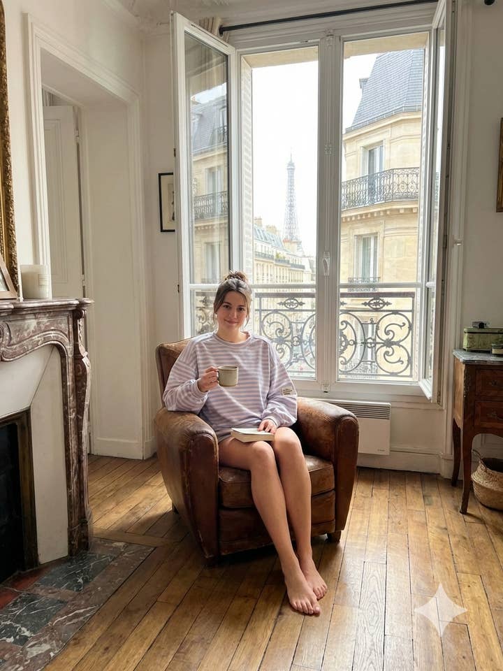 Sweatshirt Over size 43272 pour la vente par LINEN & COTTON HOUSE