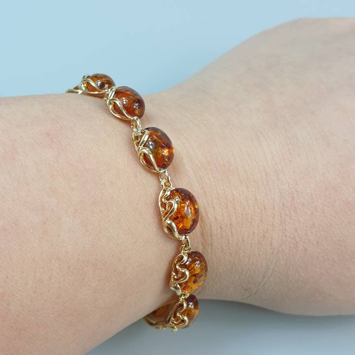 AmberLithuania - Wholesale Beaded Bracelet - Sterling silver 925 bracelet Baltic Amber bracelet handmade6