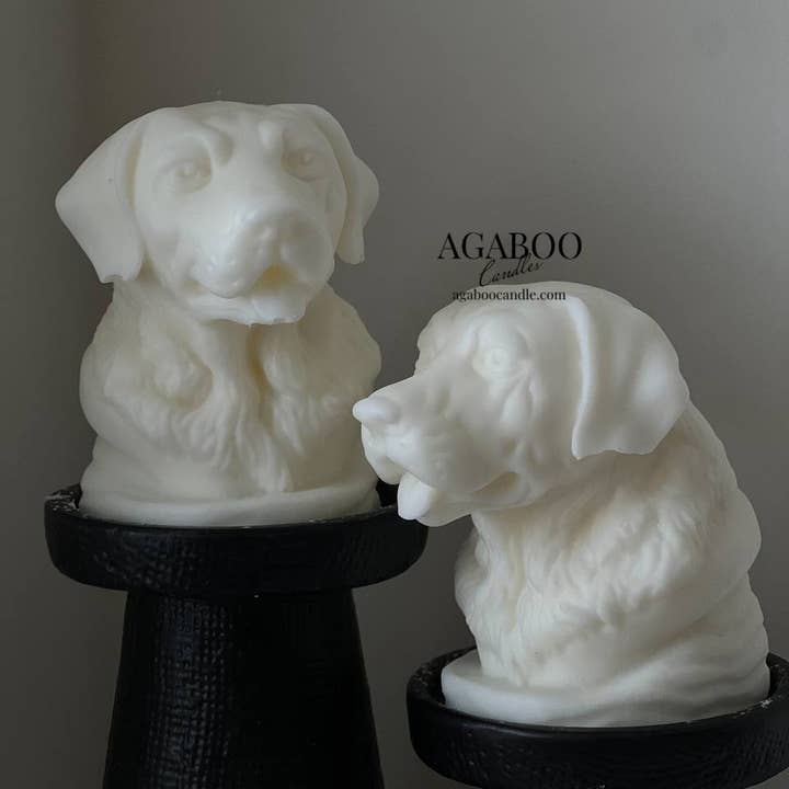 Agaboo Candle - Venta al por mayor Velas de diseño llamativo - Bonita vela con forma de cabeza de perro, 4,5 x 4 pulgadas, con forma de animal