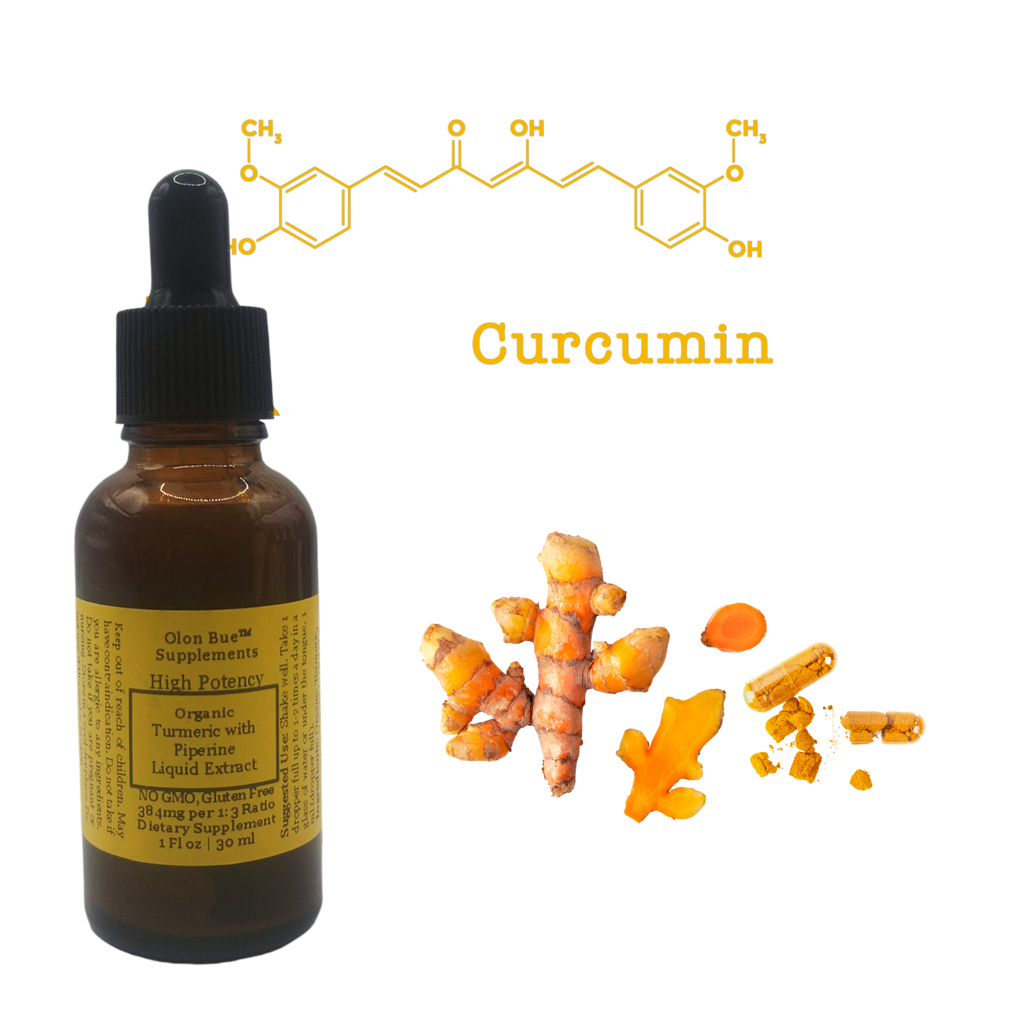 Olon Bue - Wholesale Tincture - Turmeric with Piperine Liquid Extract 1oz1