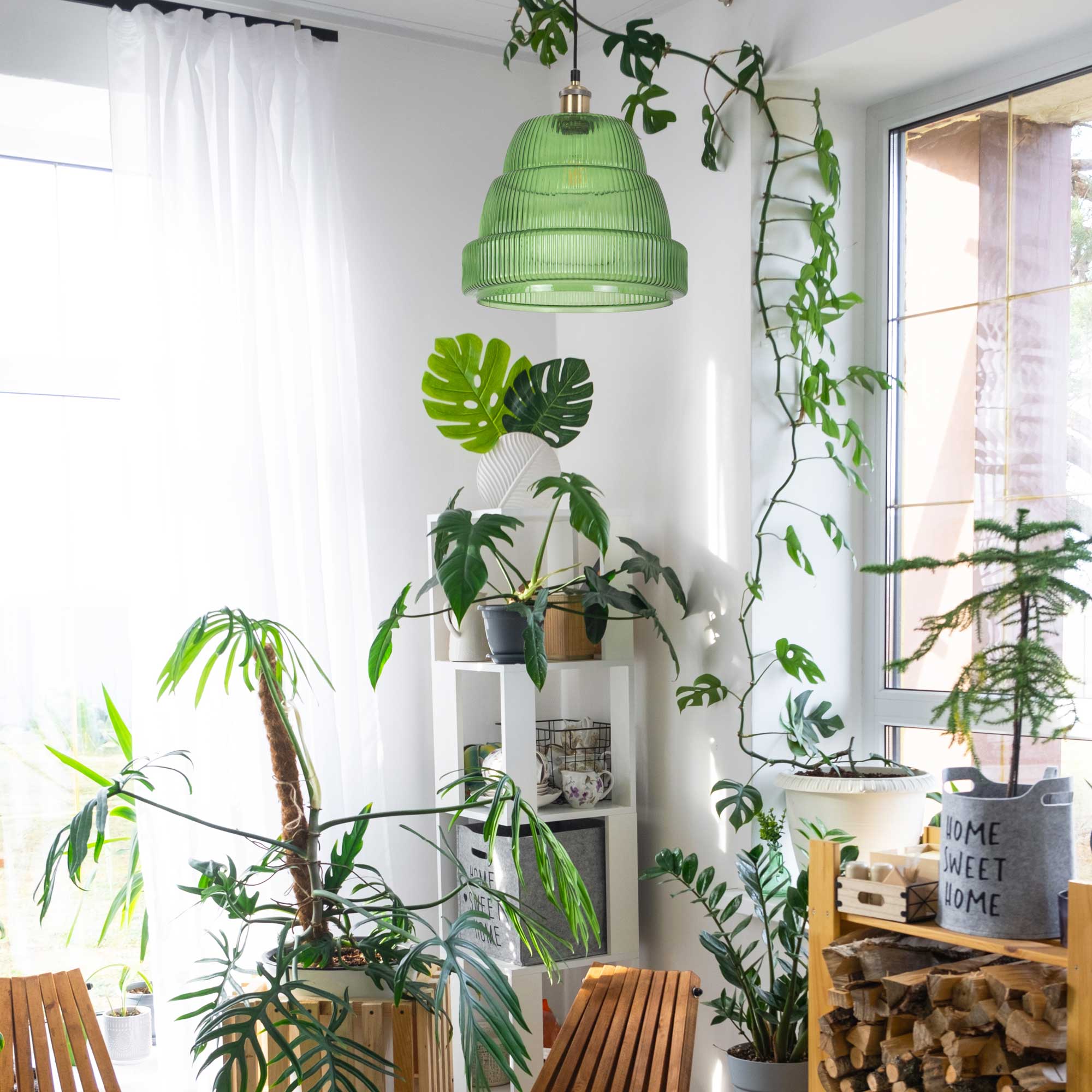 C-Création - Wholesale Kroonluchter/hangend licht - Gekleurd geribbeld glazen hanglamp Chani17