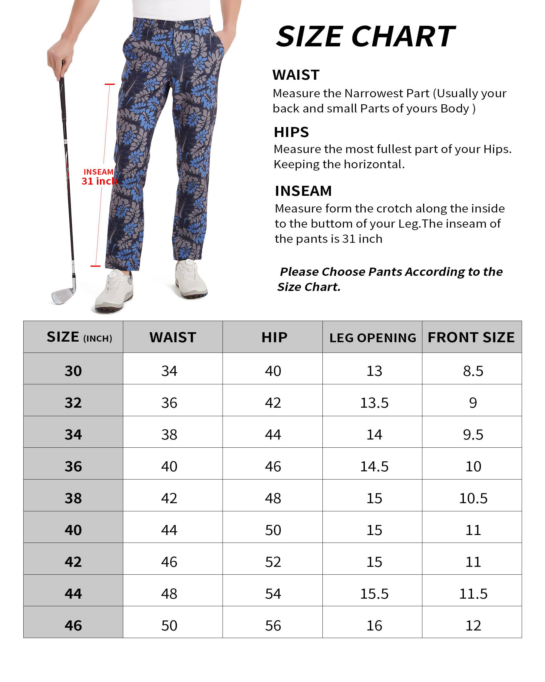 Qing Dao Lai Si Ma Te Fang Zhi You Xian Gong Si - Wholesale Pants - Men's - Men's Stretch Tech Performance Golf Pants Solid & Printed13