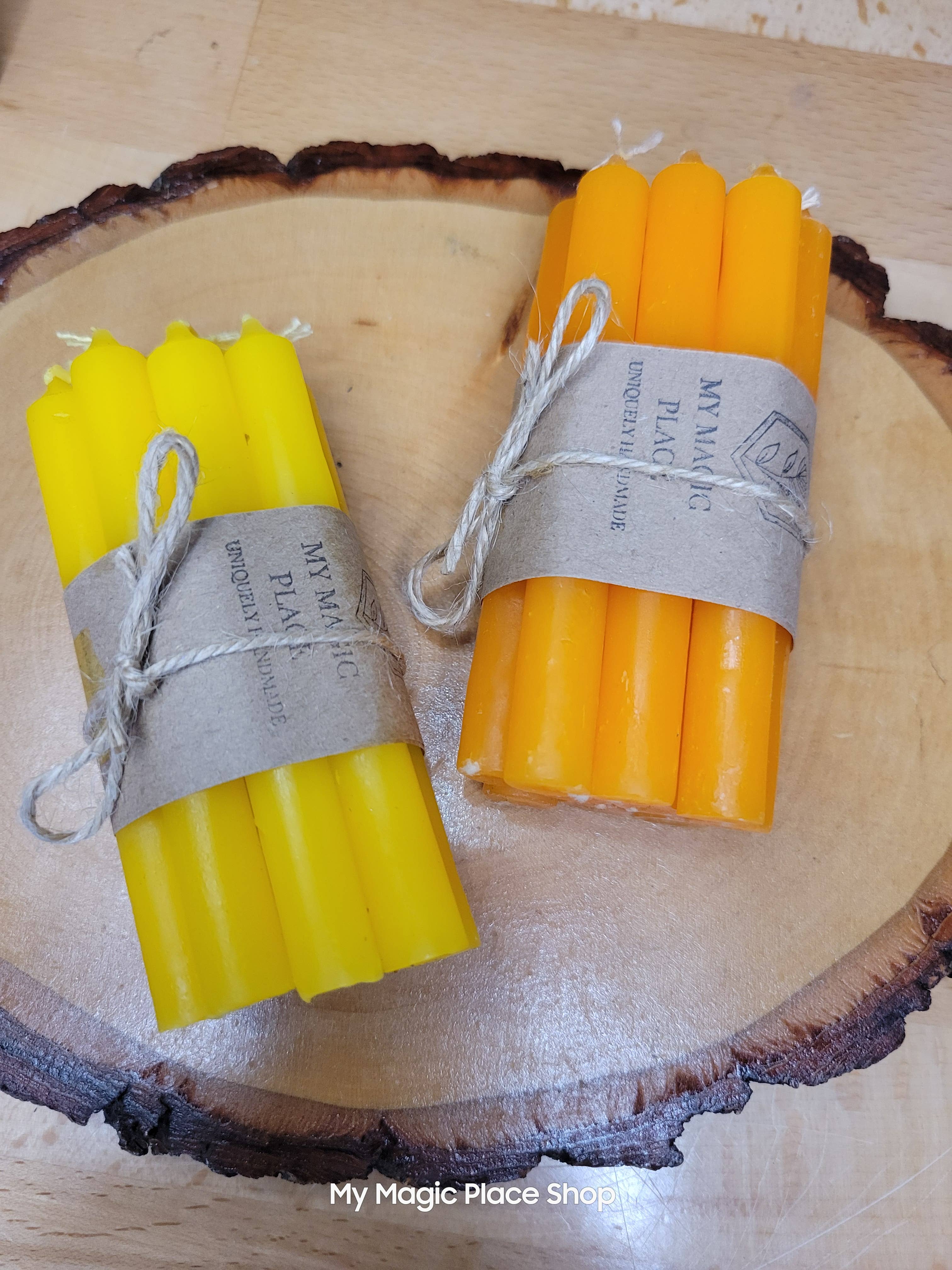 My Magic Place Shop - Vente Bougies/bougeoirs coniques - Lot de 10 bougies magiques colorées, bougie carillon 4 pouces2