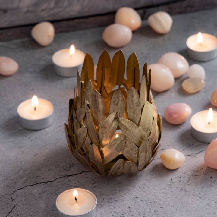 Votive Dia 3.75" Gold Crackle for wholesale on Faire6