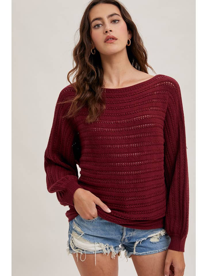 Bluivy - Wholesale Knit Sweater - Women's - TEXTURED VERSATILE SWEATER PULLOVER