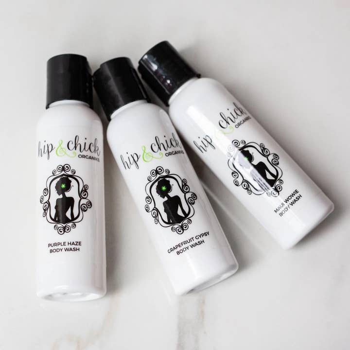 Nettoyant pour le corps de voyage pour la vente par Hip & Chick Organiks