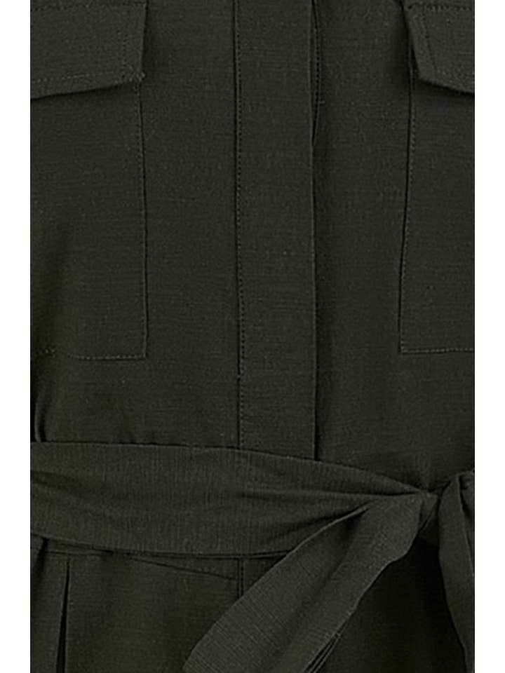 Yumi Black Utility Relaxed Fit Jumpsuit for wholesale on Faire4