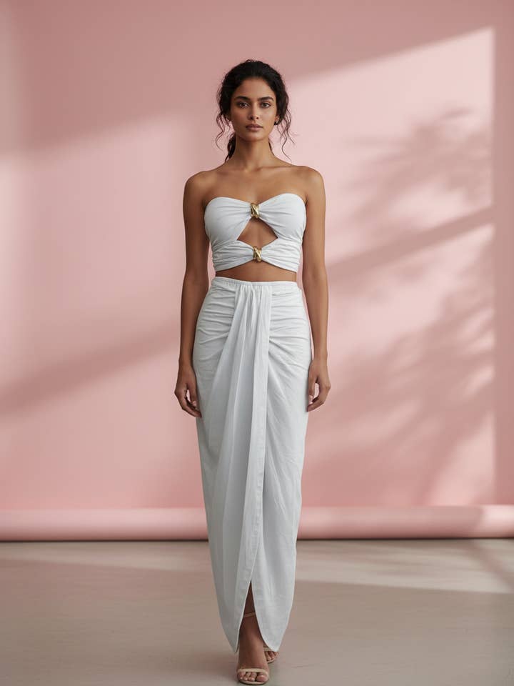 CONJUNTO BRANCO 1116 por atacado de EMMA WU DESIGN