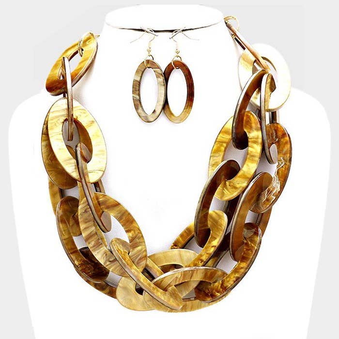 Sensibling Corp. - Wholesale Jewelry Set - Celluloid Acetate Link Necklace
10