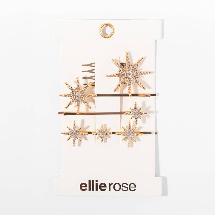 Set di 4 fermagli a stella dorata per la vendita all'ingrosso da parte di Ellie Rose