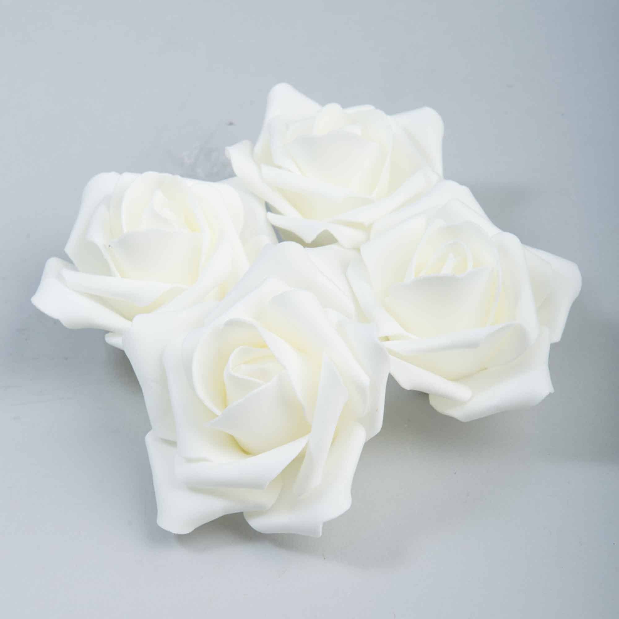 Foam Rose 3.5" 12pc/bag - Ivory for wholesale on Faire0