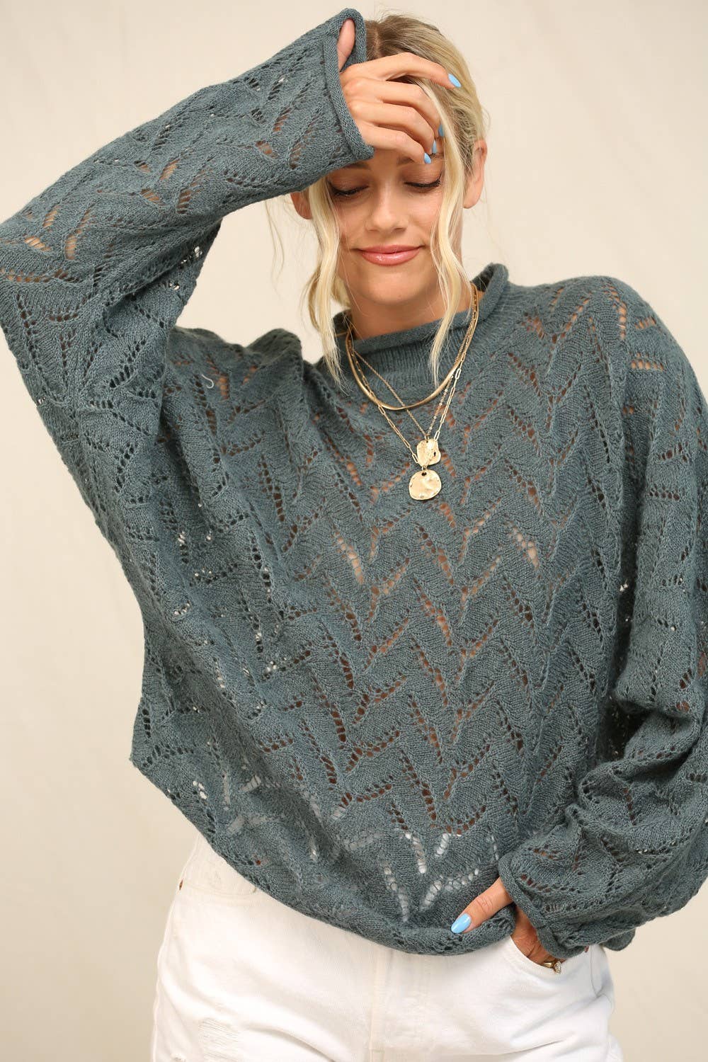KyeMi - Wholesale Knit Sweater - Women's - An Openwork And Cable Knit Oversized Sweater0