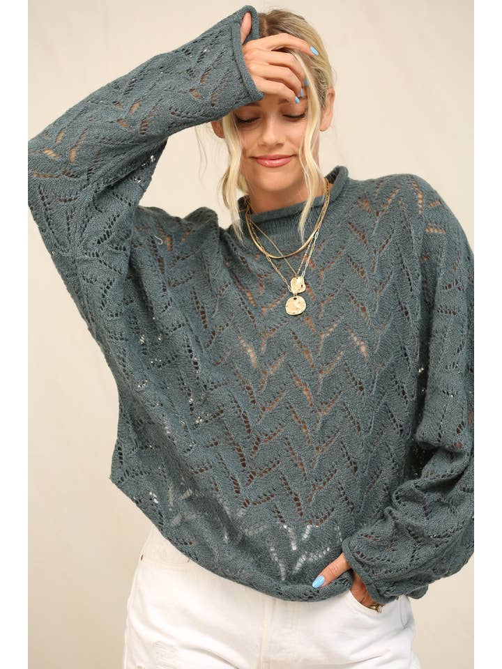 KyeMi - Wholesale Knit Sweater - Women's - An Openwork And Cable Knit Oversized Sweater