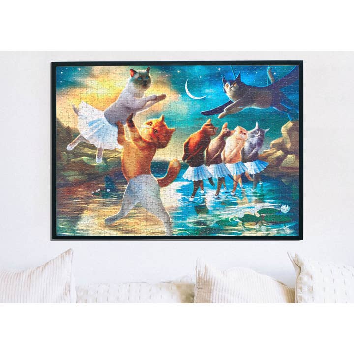A2PLAY - Wholesale Puzzle - Adult - 1000 Piece Jigsaw Puzzle, Swan Lake Cats