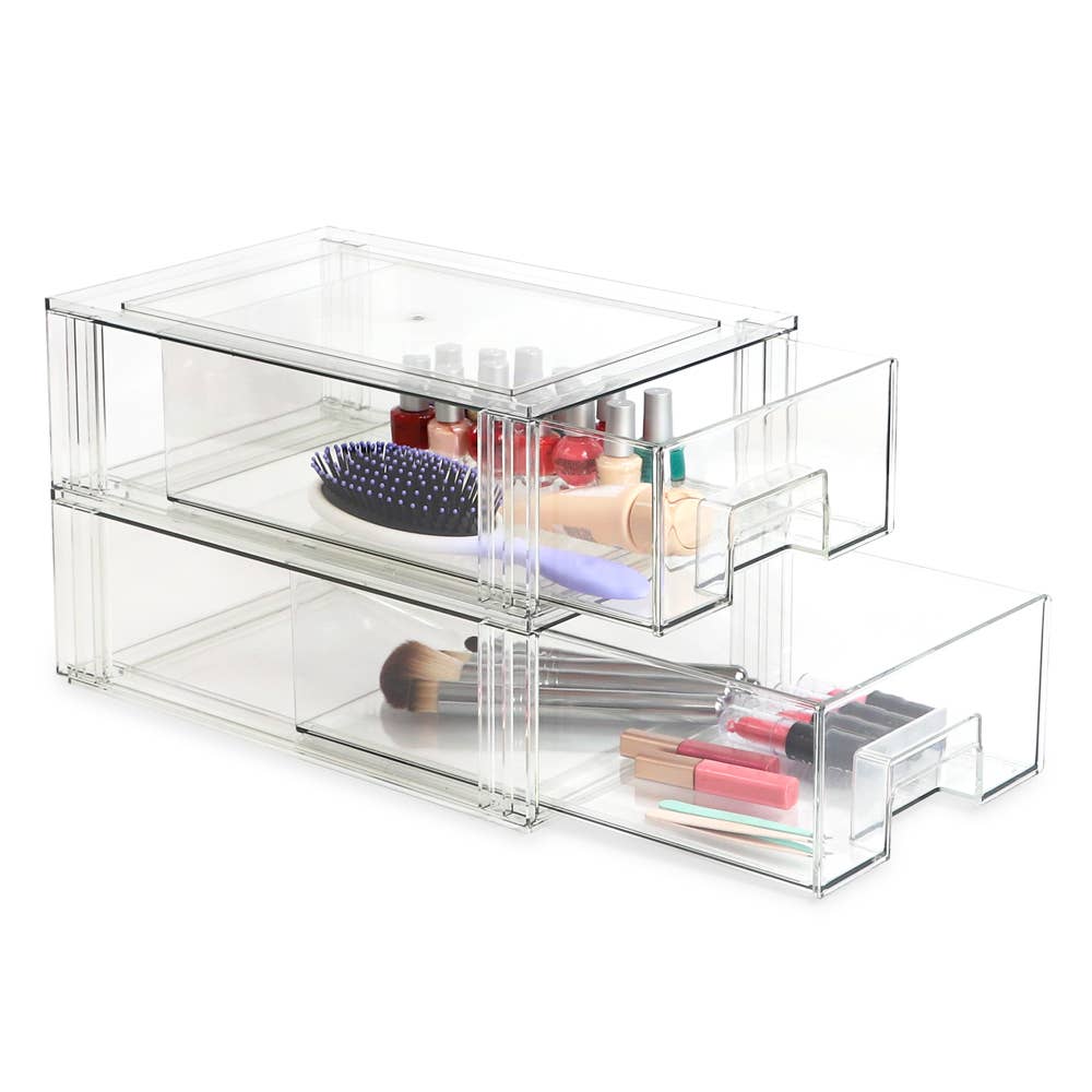 Isaac Jacobs International - Wholesale Drawer Organizer - Isaac Jacobs Medium Stackable Plastic Organizer Drawer4