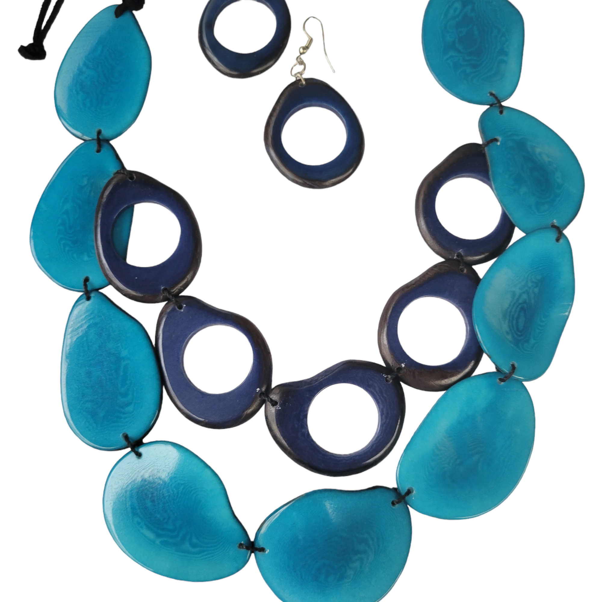 Organic jewelry by Allie - Wholesale Bib Necklace - Bold & Young tagua layered necklace rings&slices3