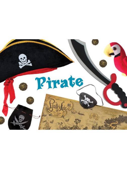 Knotty Kid - Wholesale Costume – Child - Childrens Pirates Costume Box with Sword Treasure Map