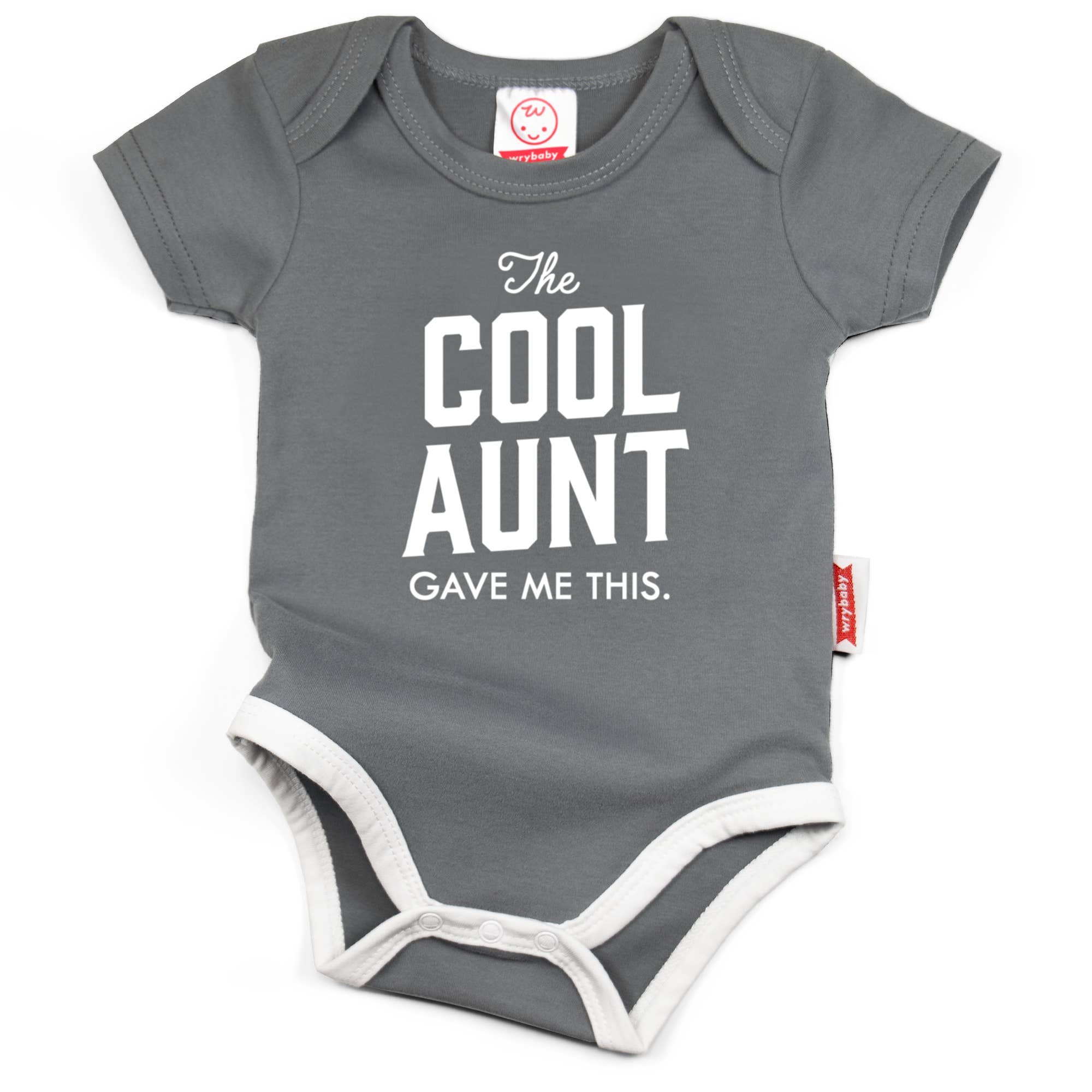 Wry Baby – Engroshandel Bodysuit - Baby – Den seje tante gav mig dette | Sjovt babytøj | Grå
