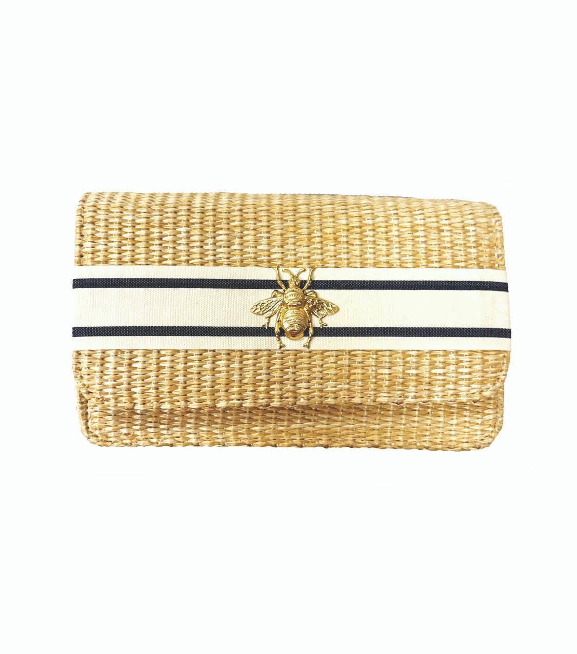 Lisi Lerch - Vente Pochette – femme - Ruby Straw - Bande Rayée en Denim - WS2