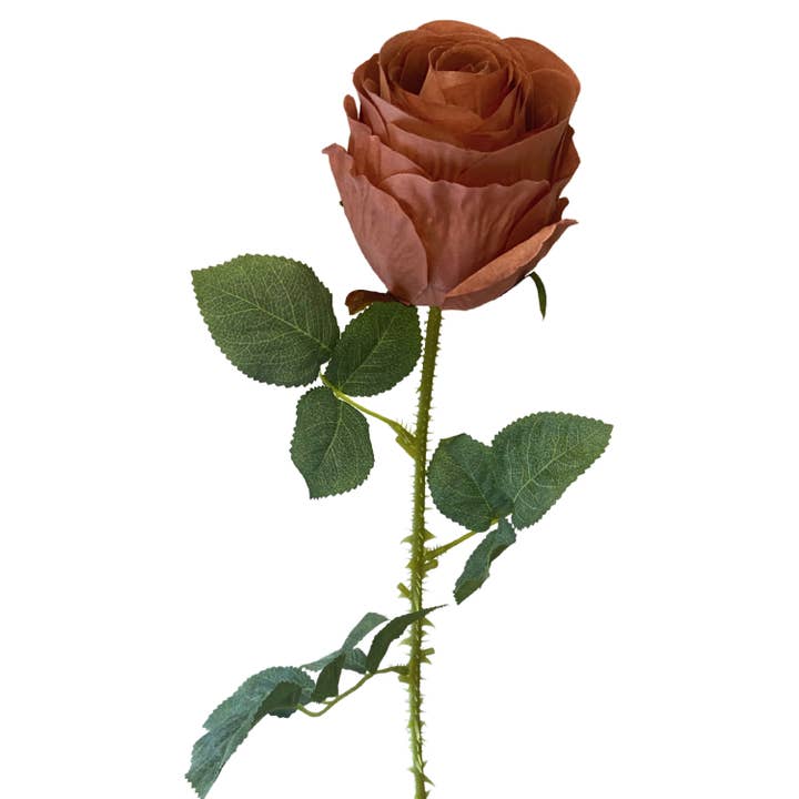 David Christopher's Collection - Wholesale Artificial Flowers - Garden Rose Stem Dusty Rose (27.5" tall 2.75" bloom height)