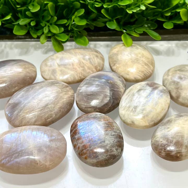KayleeNYC - Wholesale Spiritual Stone/Crystal - 2 Lbs Natural Moonstone Palm Stone Crystal Nice Quality1