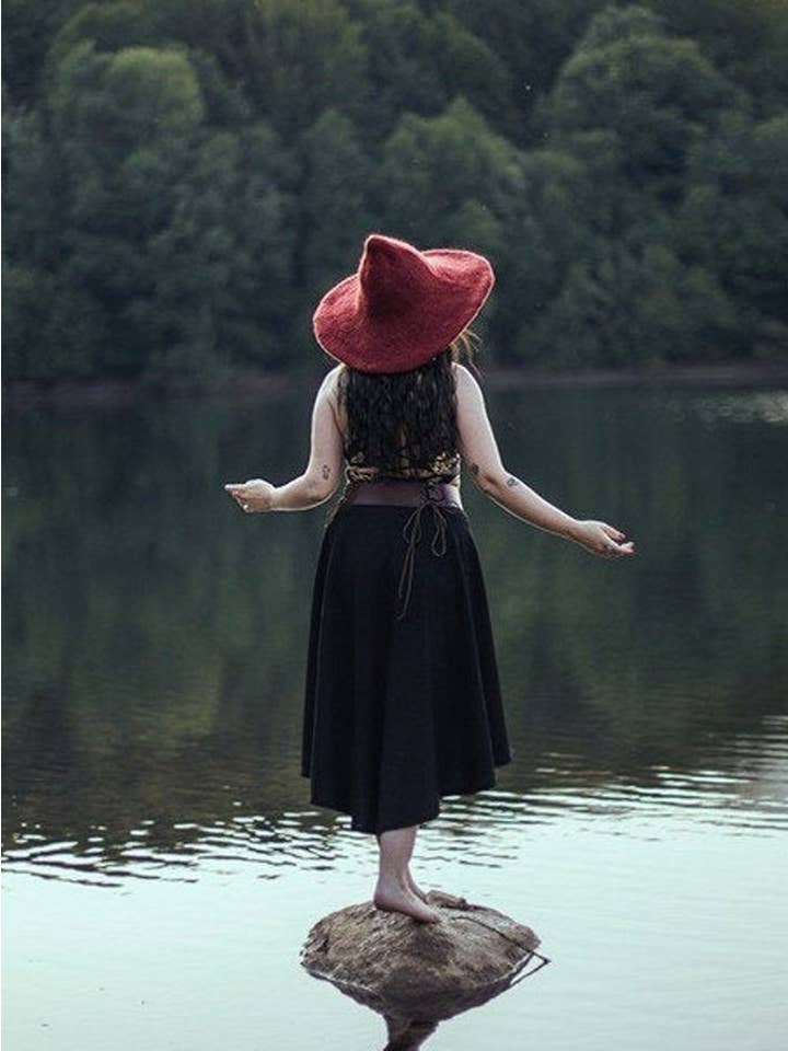 Costurero Real - Vendita all'ingrosso Costume di carnevale - Uomo - Cappello da strega mago magico piccolo nero scuro Wicca a punta in feltro5