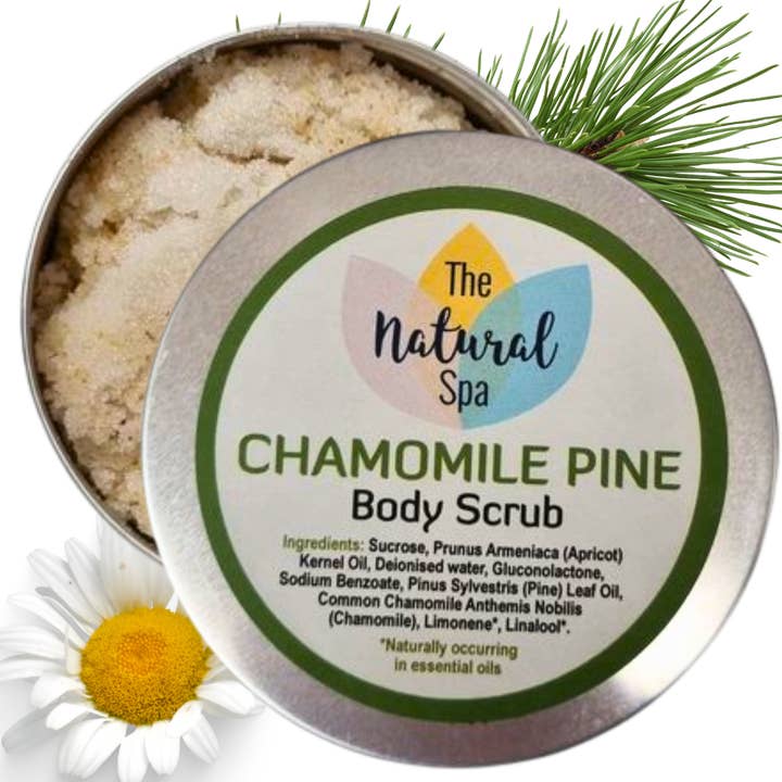 The Natural Spa Cosmetics - Wholesale Body Scrub/Exfoliant - Chamomile Pine 200g Body Scrub - Exfoliator - Vegan Skincare