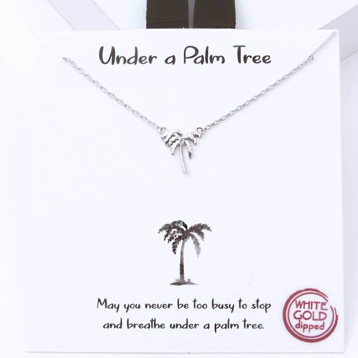 Gold Dipped Palm Tree Figure Necklaces for wholesale by Fashion City
