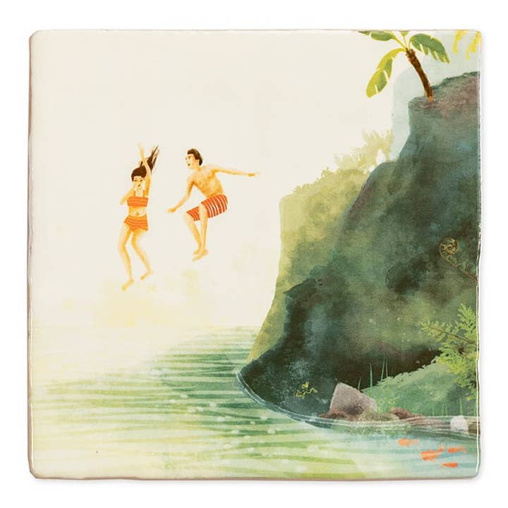 Dare to jump | StoryTiles art on tile for wholesale by StoryTiles