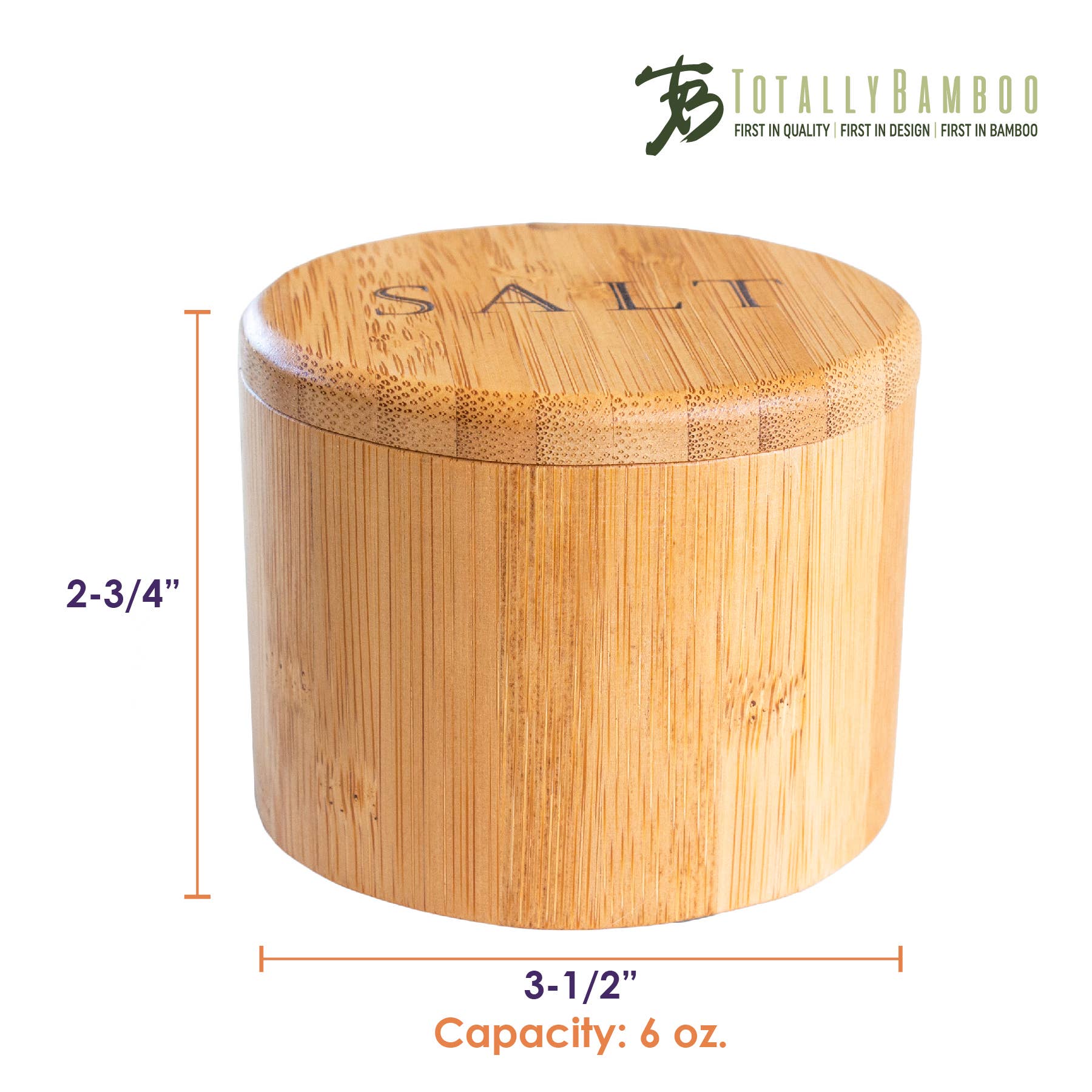 Totally Bamboo - Wholesale Food Storage Container - "Salt" Engraved Salt Cellar Storage Box5
