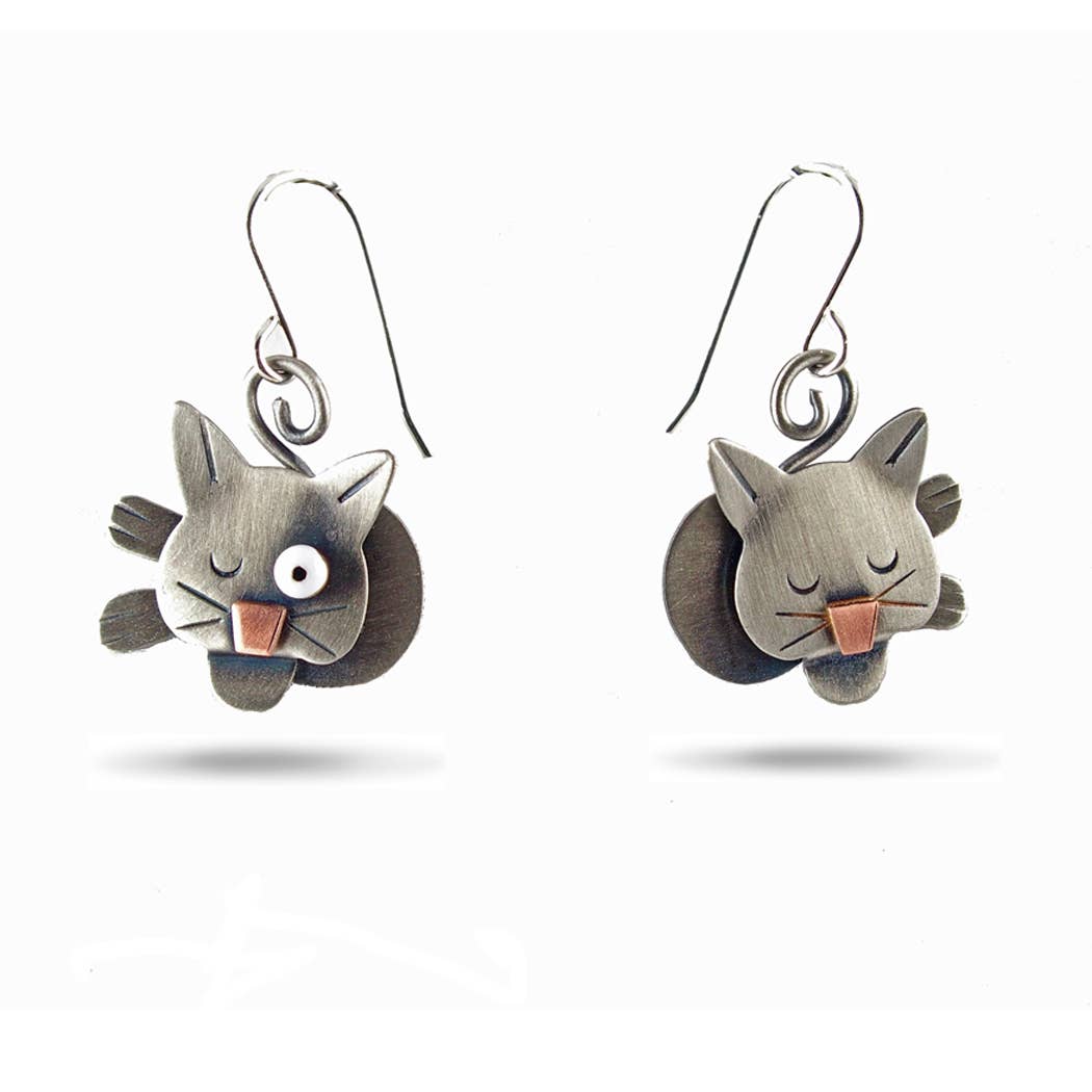 Cat Nap Earrings for wholesale by Chickenscratch