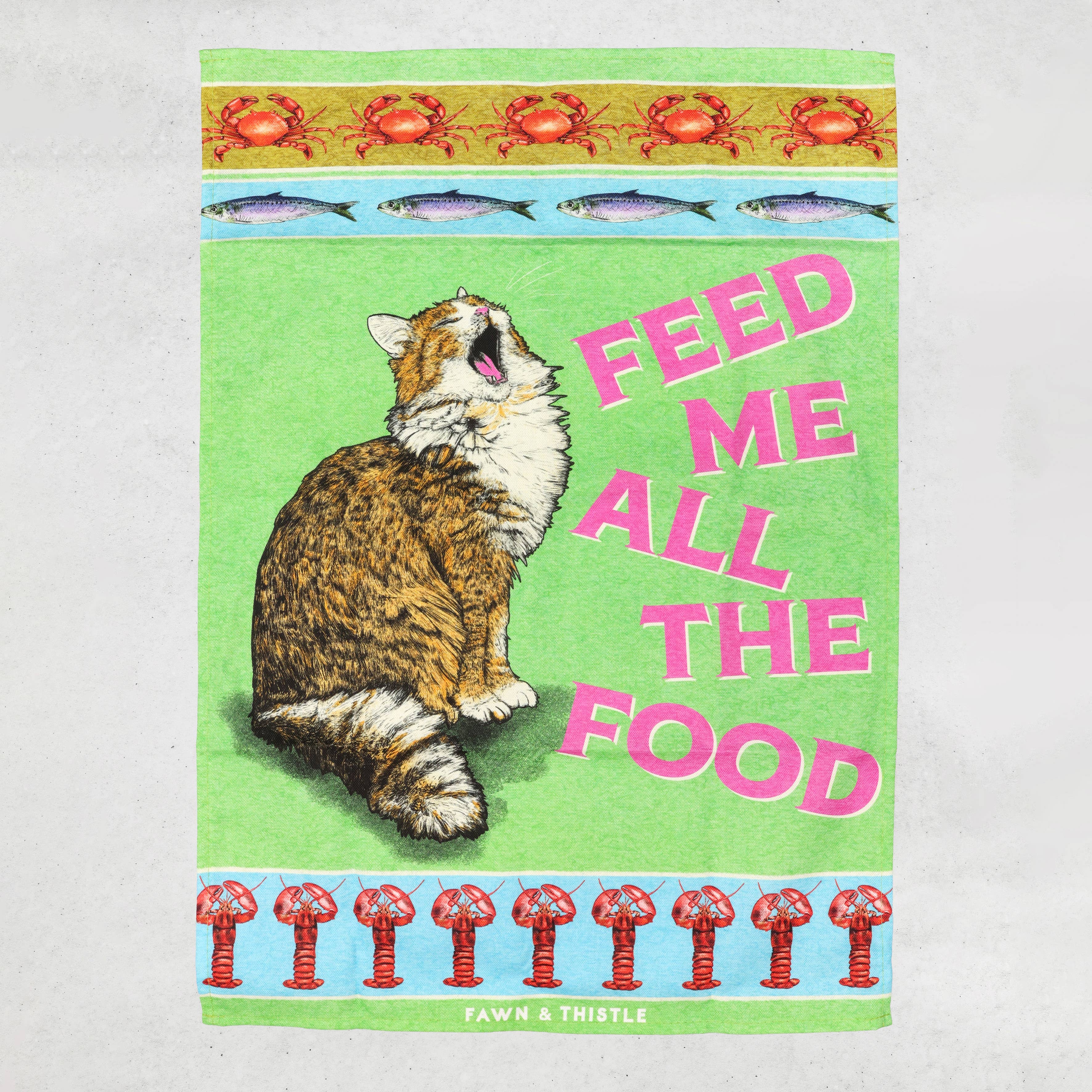 Fawn & Thistle Ltd (US Duties Paid) - Wholesale Tea Towel - Feed The Cat Tea Towel | 100% Cotton Dish Towel 6