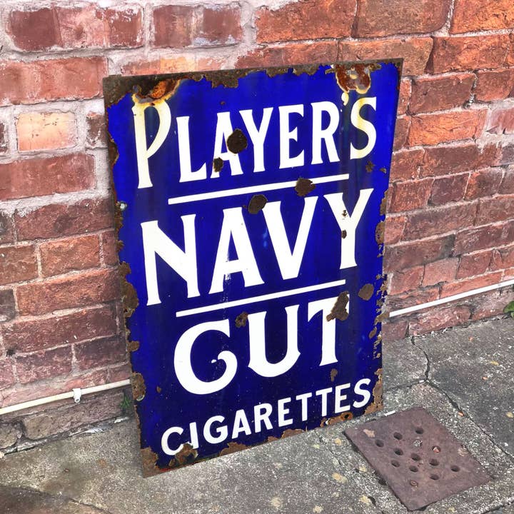 Players Navy Cut Blue - Placa de parede de publicidade de metal por atacado de The British Metal Signs Company
