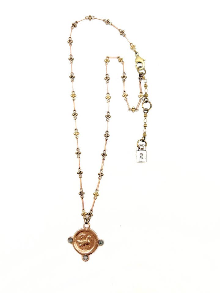 Dove pendant with Gemstone Accents, N565 for wholesale by Lock and Key