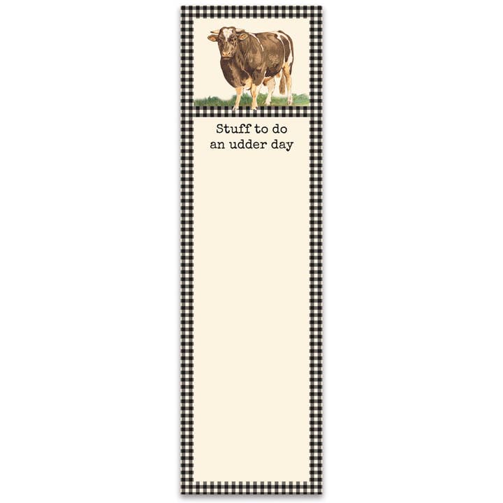 Stuff To Do An Udder Day List Pad for wholesale by Primitives by Kathy