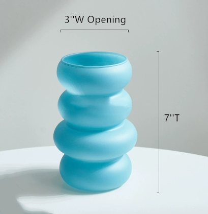 Sweet Home Deco - Wholesale Vase - Glass Floral Vase, Small Vase w/Ring Layers, Tabletop Vases4